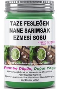 SPANA Taze Fesleğen Nane Sarımsak Ezmesi Sosu Ev Yapımı Katkısız 330gr