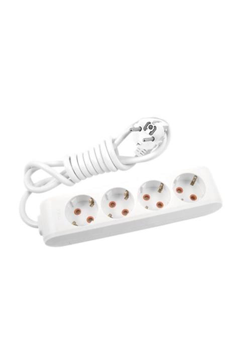 VİKO 4'lü Topraklı 3 Metre Kablolu Grup Priz