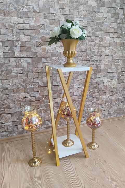 zeo wood design Dekoratif Sehpa Çiçeklik