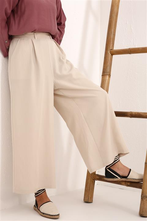 ALLDAY Taş Pileli Cepli Bol Paça Pantolon