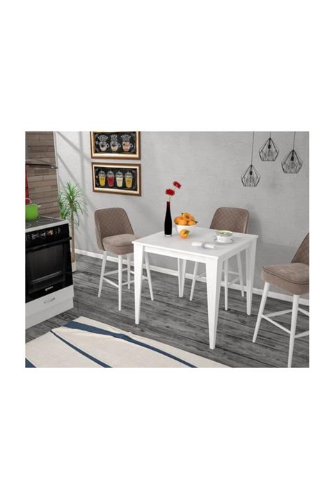 Rafline Beyaz Mutfak Masası 80x80