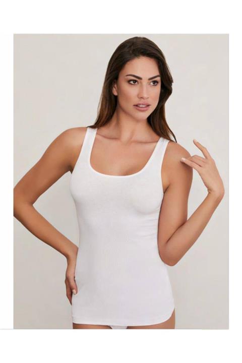 Eros Kadın 2'li Beyaz Kalın Askılı Atlet