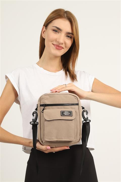 SHAKA U2 Bej Union Odjet Baskılı Omuz Çantası ( Boy:22 En :17 Genişlik :7 Cm )