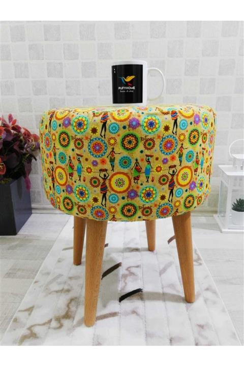 PufyHome Etna Nil Gürgen Ayaklı Çok Amaçlı Dekoratif Pufkoltuk