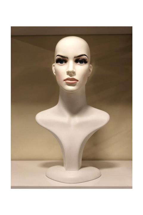 YigitFurkanTicaret Cansız Bayan Makyajlı Peruk Mankeni, Bayan Tablalı Kafa Manken