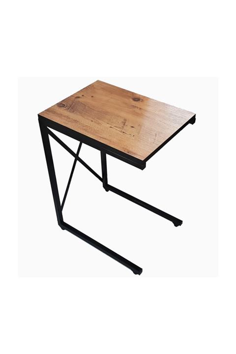 Grande Home Metal Yıldız Tekerlekli C Servis Sehpası Çam