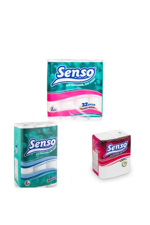 Viking Senso 32'li Tuvalet Kağıdı + 12'li Havlu + Senso Peçete