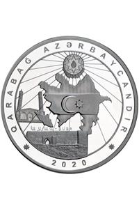 Metal Azerice Manat Karabağ Azerbaycandır Gümüş Hatıra Parası