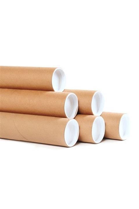 AKILLICA Plastik Kapaklı Karton Silindir Postüp Kutu 54x5 Cm - 10 Adet