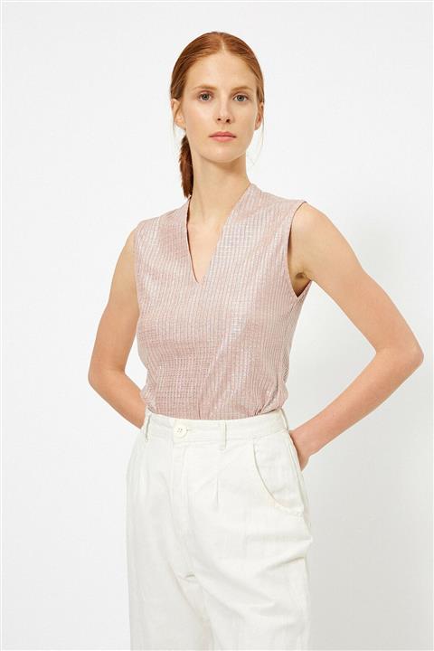 Koton Kadın Pembe V Yaka Bluz 0YAK33973EK