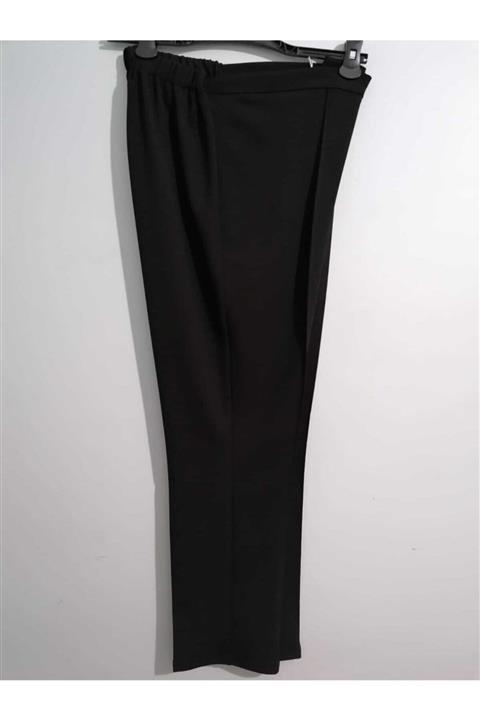 Hanımeli Butik Kadın Siyah Likralı Kumaş Hamile Pantolon