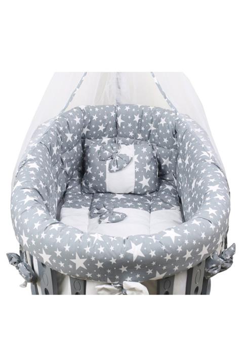 BEŞİKFABRİKASI Unisex Bebek Gri Büyük Sepet Beşik