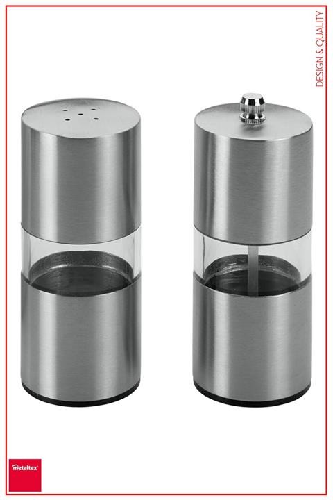 Metaltex Tuz Karabiber Baharat Değirmeni Öğütücü Ve Tuzluk Seti