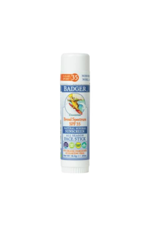 Badger Clear Zinc Kokusuz Güneş Kremi Stick Spf35 (kolay Sürülüm)