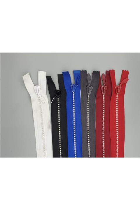 GREENTON Taşlı Fermuar 50 Cm Beyaz