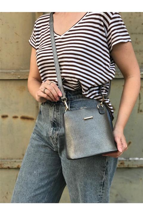 Lebina Gri Omuz Çantası