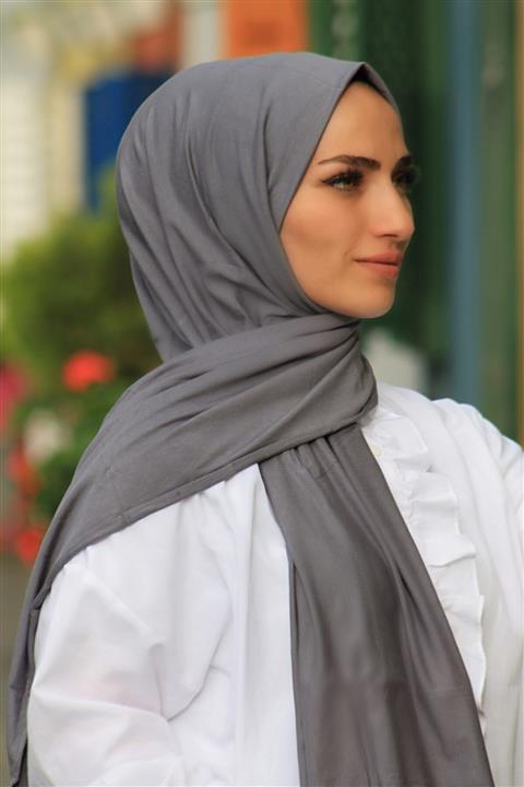 İNCEYAŞAM Kadın Luxury Koyu Gri Penye Şal