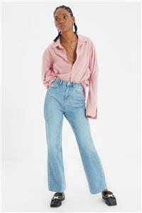 TRENDYOLMİLLA Mavi Yüksek Bel 90's Wide Leg Jeans TWOAW22JE0249