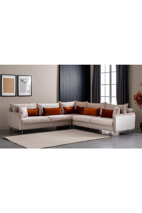 CaddeYıldız Alesta krem Köşe Takımı