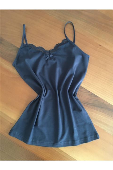 LEYNA BUTİK Kadın Renkli Pamuklu Ip Askılı Atlet