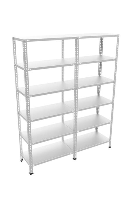 RafBurada 6 Katlı Duble Galvaniz Çelik Raf.Depo,Arşiv,Dosya Rafı. 1.00 MM-31X75-200cm
