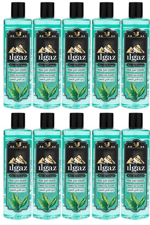 ILGAZ Elit Yeşil Çay Kolonyası 10 Adet 400 ml Kalıcı Yeşil Çay Kolonyası Dev Fırsat Paketi
