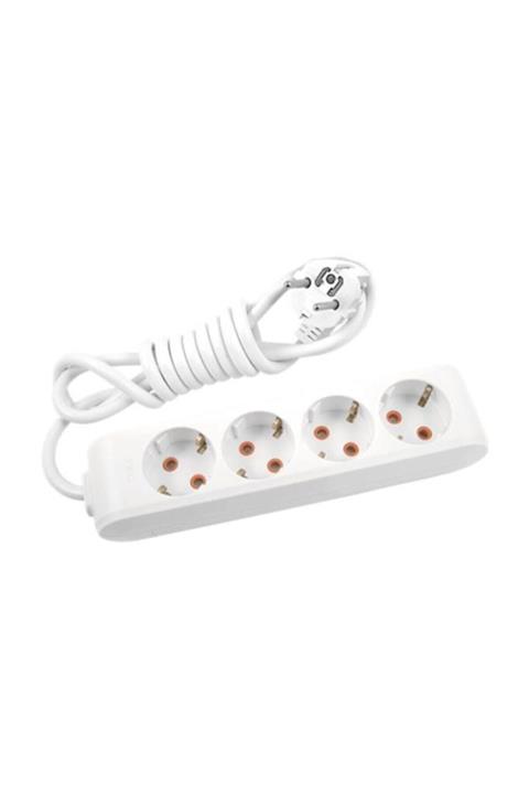 VİKO 4'lü Topraklı 5 Metre Kablolu Grup Priz