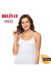 Belinay Ip Asklılı Modal Yumuşak Bayan Atlet 0821 - - Beyaz - Xl