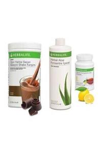 Herbalife Ekonomik Set Shake Çikolata 550 gr Aloe 473 ml Limon Çay 50 gr