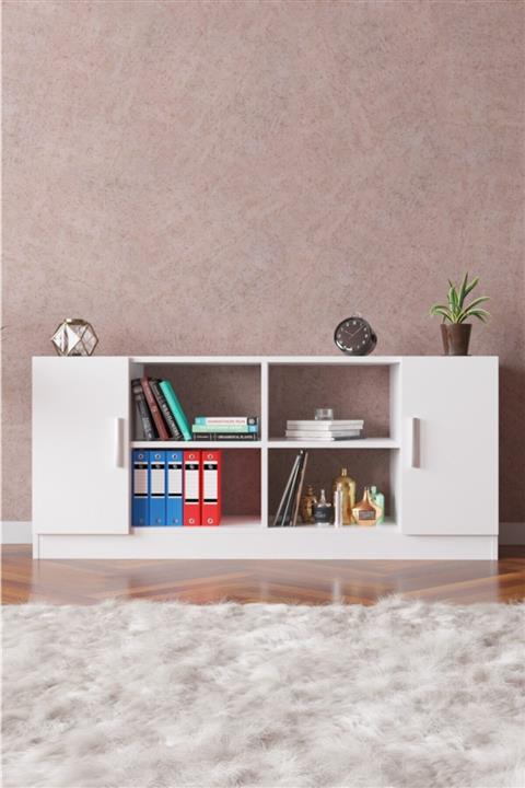 Haus Modüler Haus Klas 2 Kapak 4 Raf Ofis&büro Dolap - Beyaz