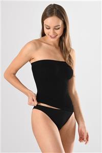 Miss Fit Straples Uzun 1403 Siyah Örme Seamless Dikişsiz Soft Basic Kadın Atlet