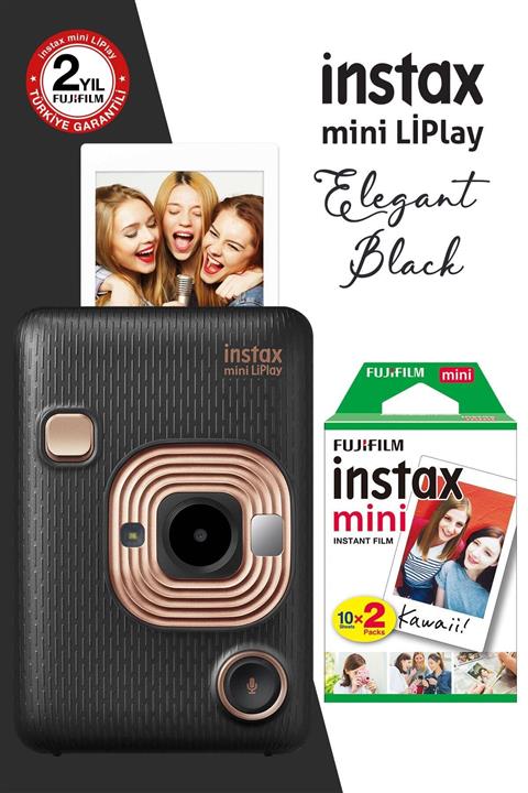Fujifilm instax mini LiPlay Hybrid Elegant Black Fotoğraf Makinesi 20li mini Film