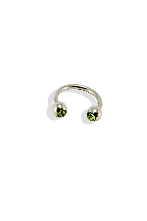 TÜKKAN ACCESSORİES 316l Cerrahi Çelik 10 Mm Açık Yeşil Taş Taş Diş,dudak,kıkırdak,tragus,kaş,kulak Smile Piercing
