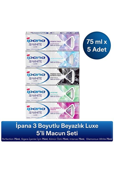 İpana Ipana 3 Boyutlu Beyazlık Luxe 5'li Diş Macunu Seti 375 ml (75ml x5 Adet)