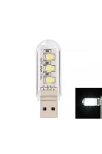 ZAUSS 3 Led Beyaz Işık Taşınabilir Mini Usb Led Lamba 5730 Smd Kamp Stick Led