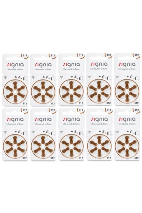 Signia 312 Numara Işitme Cihazı Pili 10 Paket (60lı)