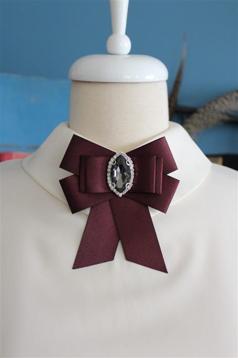 Audra Aksesuar Kadın Mor Amelie Broş Mürdüm Yaka Aksesuarı