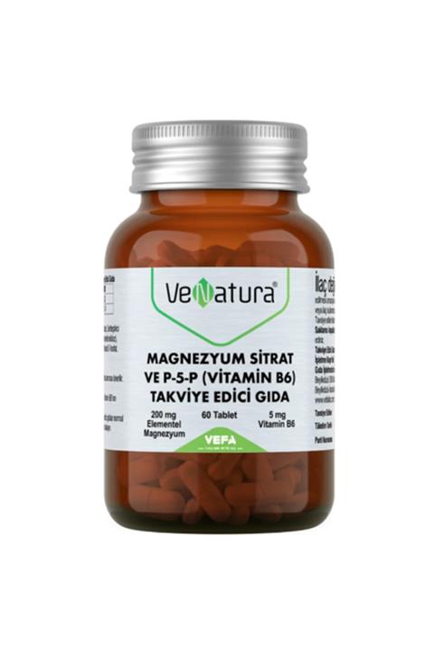 VeNatura Magnezyum Sitrat P-5-p Vitamin B6 Takviye Edici Gıda 60 Tablet