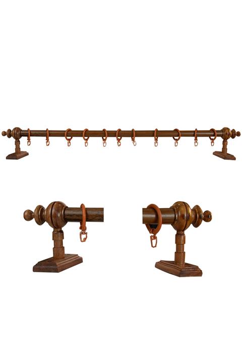 Perdejim Kiraz Raysız Ahşap Rustik Perde Askısı - Rustik Borusu 150 Cm