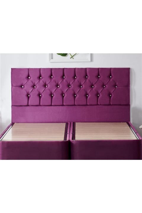 Niron Yatak Niron Violet Çift Kişilik Yatak Başlığı - 150 Cm Mor Kumaş Başlık - Baza Ve Karyola Başlığı