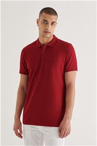 Avva Erkek Bordo Polo Yaka Düz T-shirt A11b1146