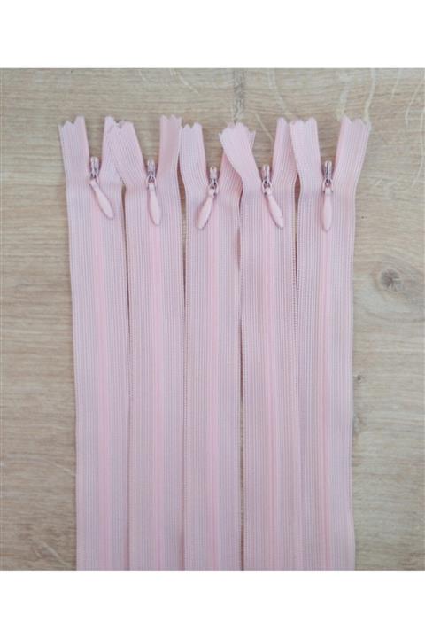 Kezban Tekstil Somon Rengi Pudra Gizli Fermuar 40 Cm 5 Adet