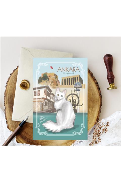 Kartpostal Kutusu 5'li Kartpostal - Ankara Kedisi