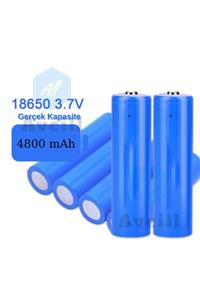 All Avcill Şarjlı Pil 18650 3.7v 4800 Mah Şarj Edilebilir Li-ion El Feneri Pili (1 Adet)