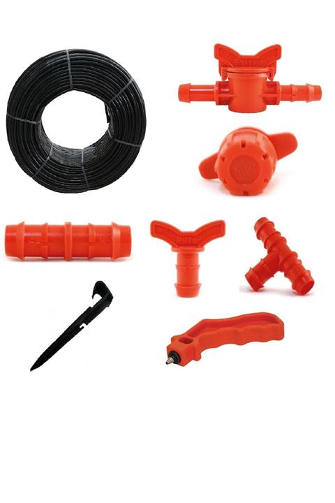 AKSUFEZ 16mm 100 mt 1mm Et Kalınlığı 33 cm Delik Aralıklı Damlama Sulama Borusu Set
