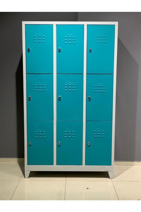 KARMA GRUP ÇELİK MOBİLYA Karma Dolap 9'lu Geniş Soyunma Dolabı