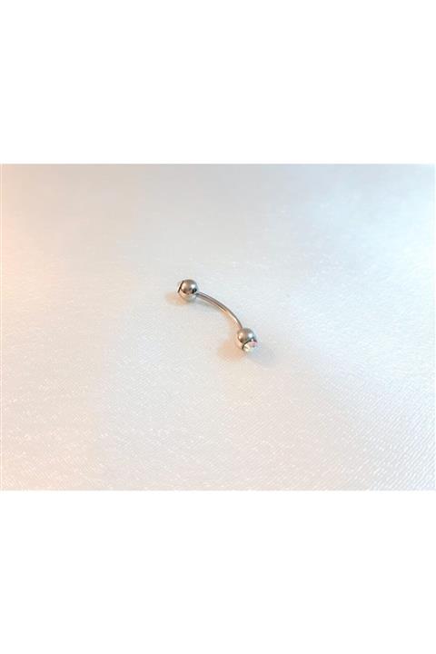 TÜKKAN ACCESSORİES 316l Cerrahi Çelik Beyaz Taş 15 Mm Kaş,kıkırdak,kulak Piercing