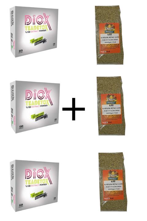 Diox Teadetox Detoks Tea 3 Aylık Kullanım 180 Paket 3 Paket Kbz Hediyeli
