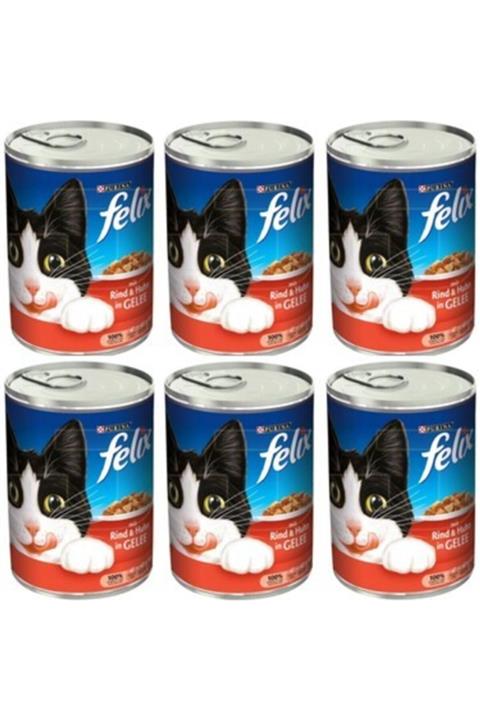 FELIX Sığır Etli Konserve Yetişkin Kedi Maması 6 X 400 gr