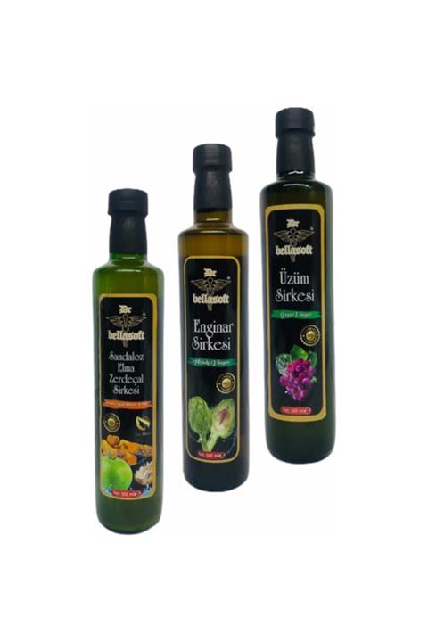 Dr. BellaSoft Sandoloz Elma Zerdeçal Sirkesi + Enginar Sirkesi + Üzüm Sirkesi 500 Ml X3